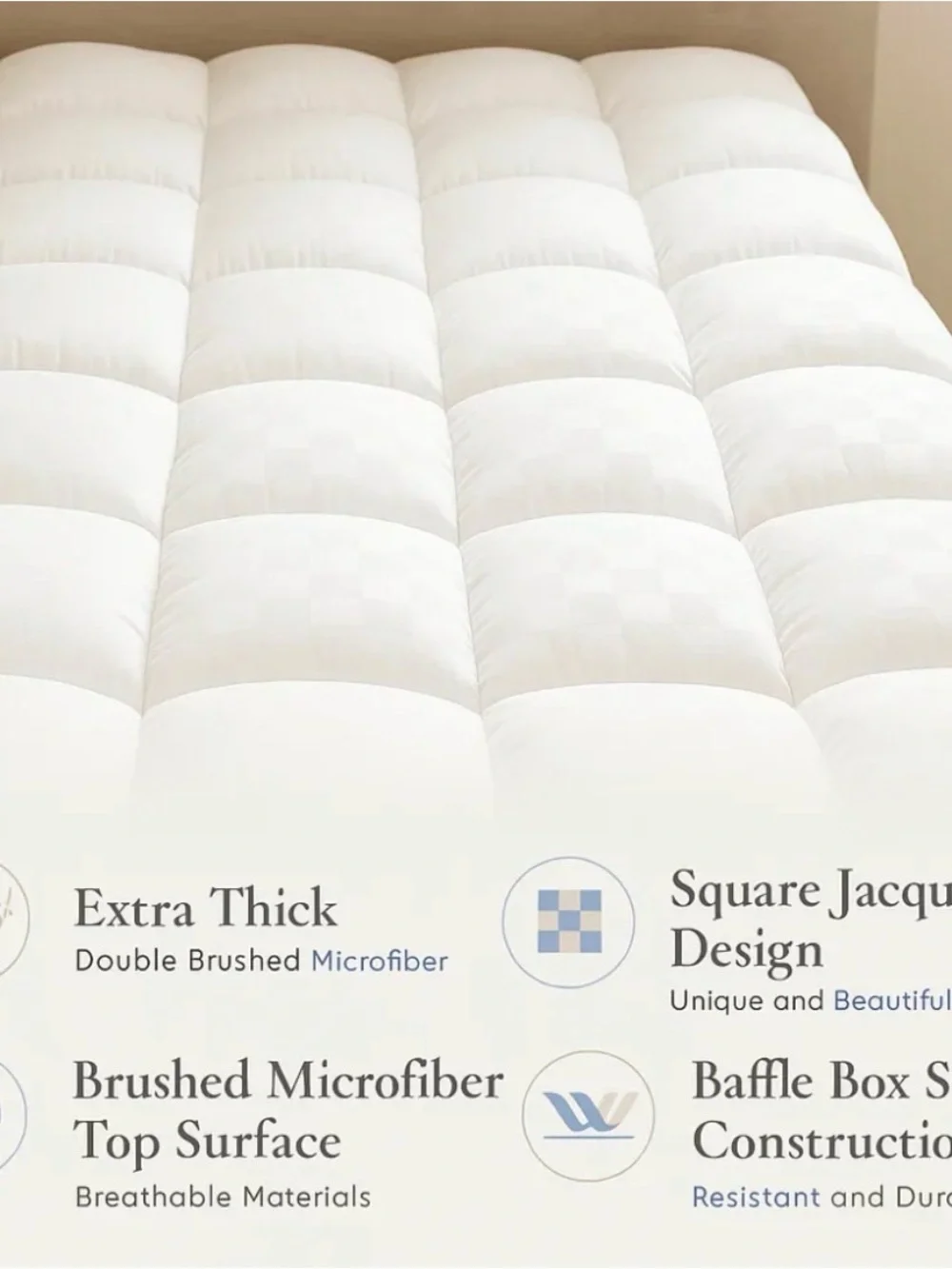 The Pillow Home Plush Quilted Mattress Pad - Twin XL White